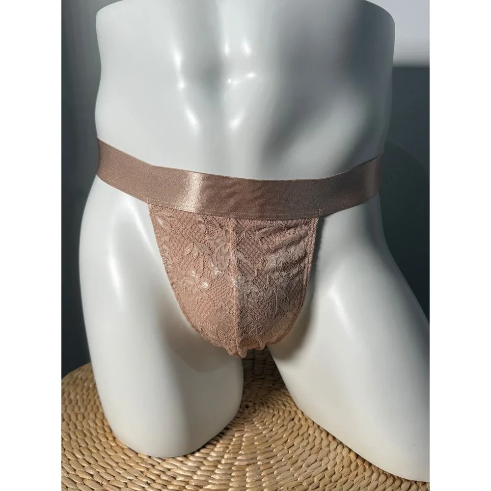 Cosabella Sette Nude Lace Jock Strap Soft Stretch Sexy‎ Underwear size XL